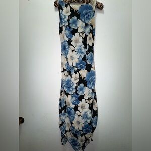 Vintage Y2K FLP Asymmetrical hem floral midi fairy dress size 4